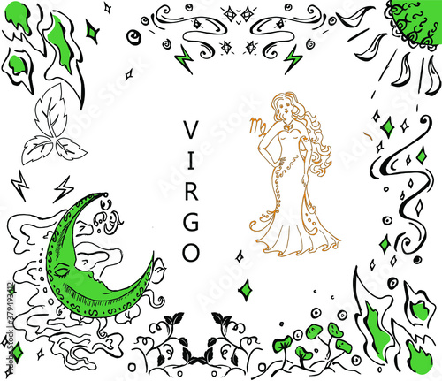 The illustration - zodiac sign in hand drawn style.
