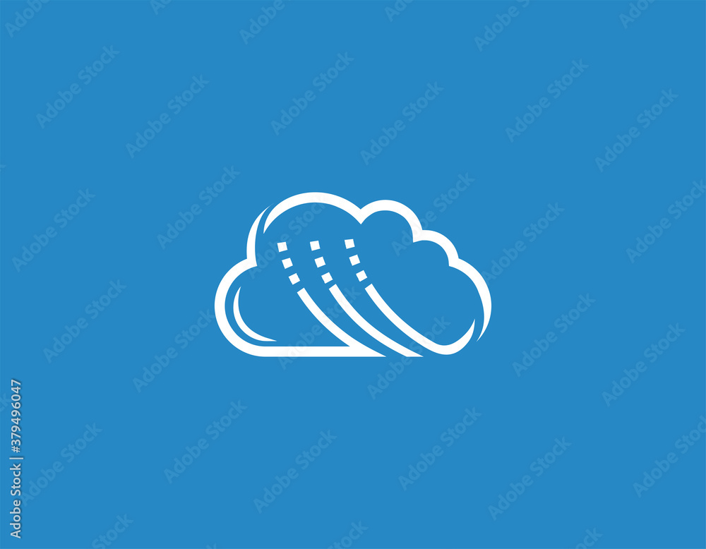 Digital cloud service logo illustration Digital cloud service logo illustration