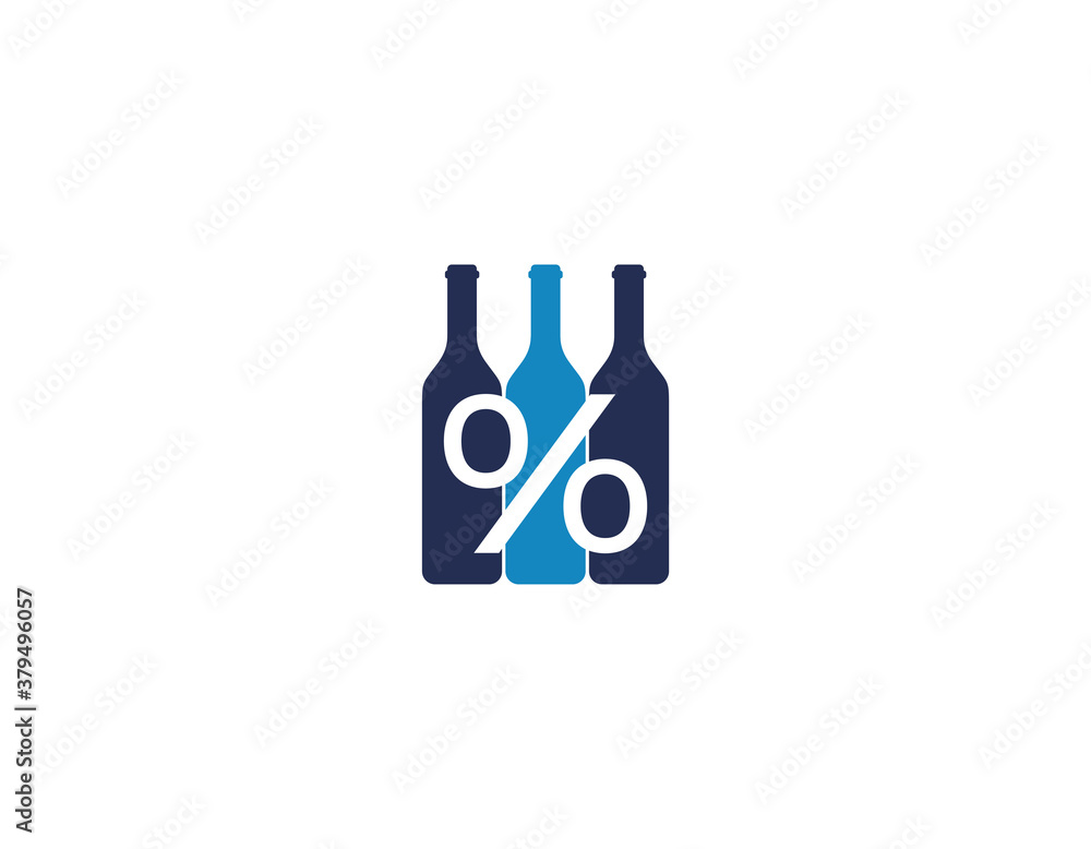 Wine discount logo illustration