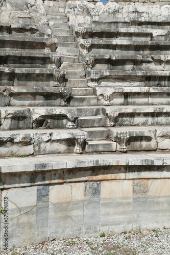 Seats of odeon Boulouterion in Aphrodisias photo