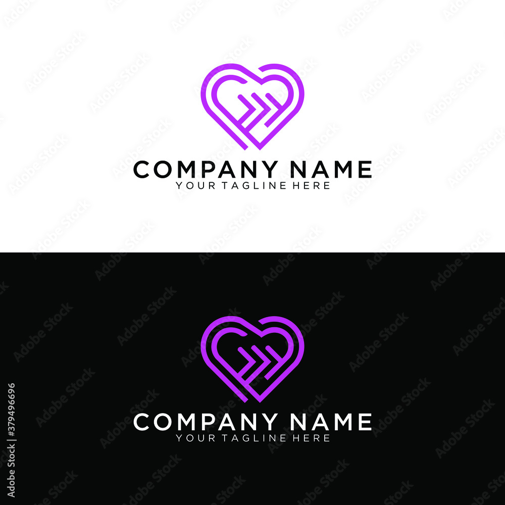 Loop from two hearts. Abstract vector symbol of love. Loop from two hearts. Abstract vector symbol of love.