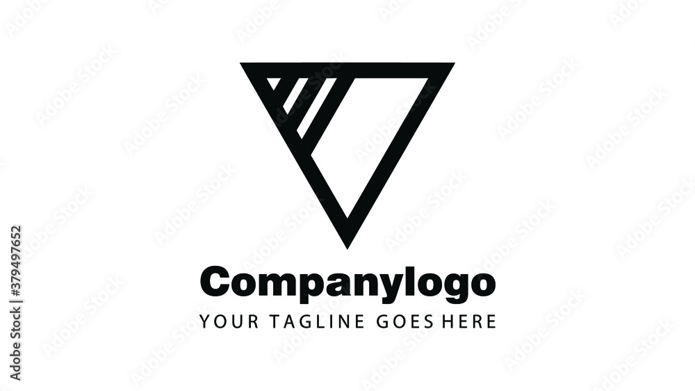 Geometric V letter, inverted triangle logo. Stock Vector | Adobe Stock