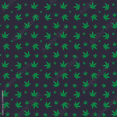 A green cannabis leaf seamless pattern.