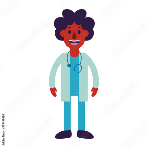 Isolated person medic people ethnicity icon - Vector