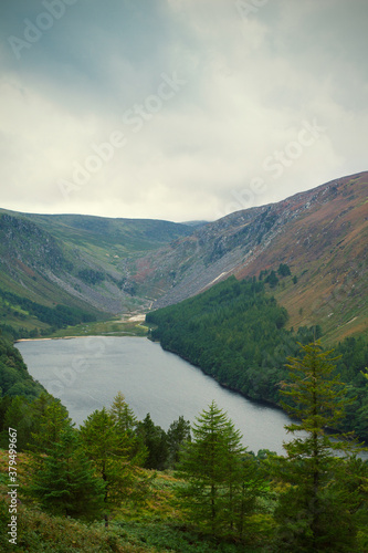 Lake in Glendalough Valley located in the Wicklow Mountains National Park