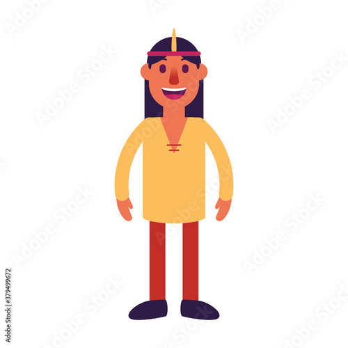 Isolated person indian people ethnicity icon - Vector