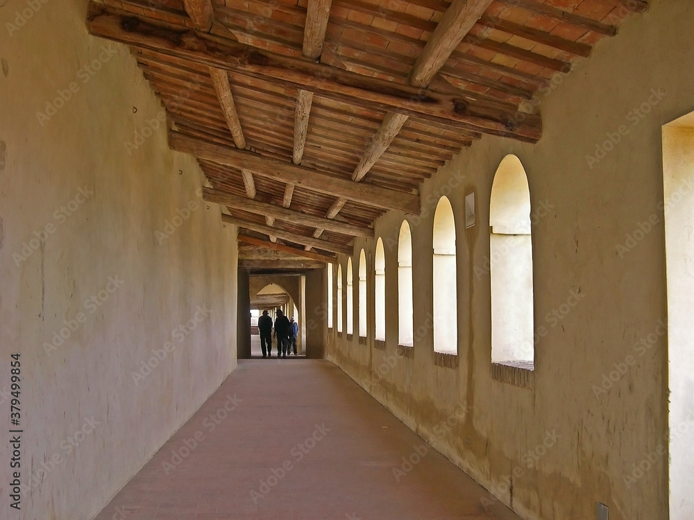 Italy, Marche, Morro d’Alba the ancient internal walkway 