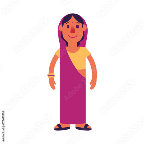 Isolated person indian people ethnicity icon - Vector