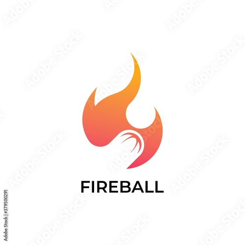 Fire ball logo design symbol vector template
