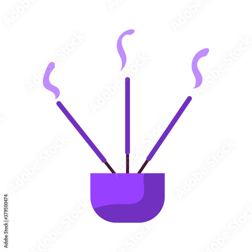 Isolated incense sticks in a pot - Vector