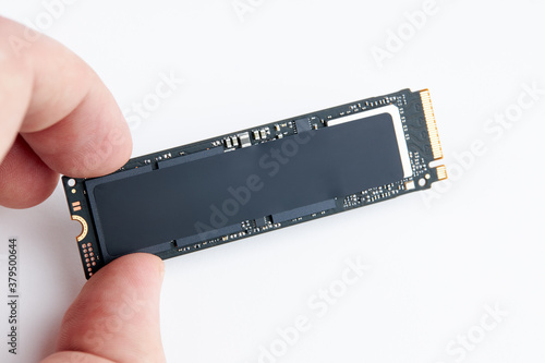 m2 fast solid state drive for data store at computer or laptop. hardware technology