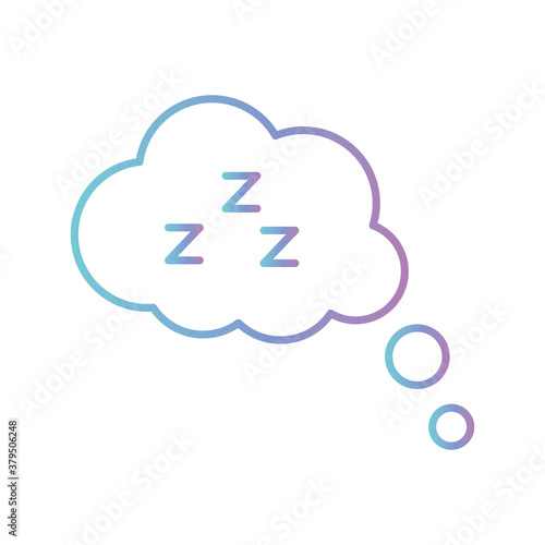 sleeping cloud bubble gradient style icon vector design