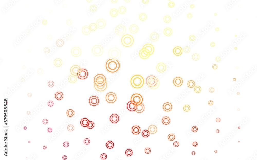 Light Red, Yellow vector texture with disks. Light Red, Yellow vector texture with disks.