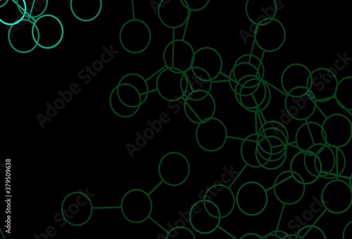Dark Green vector pattern with artificial intelligence network.