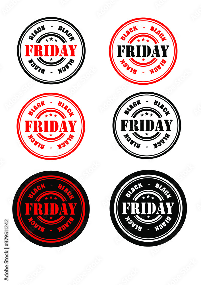 Obraz premium BLACK FRIDAY, BLACK AND WHITE SILHOUETTE STAMP