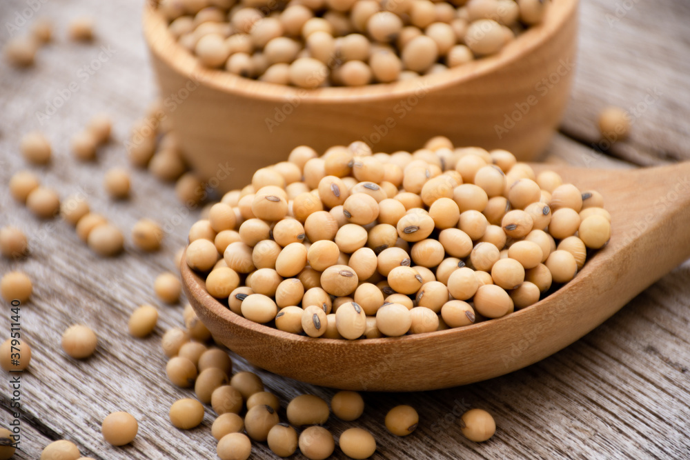 spoon with soybean spoon with soybean