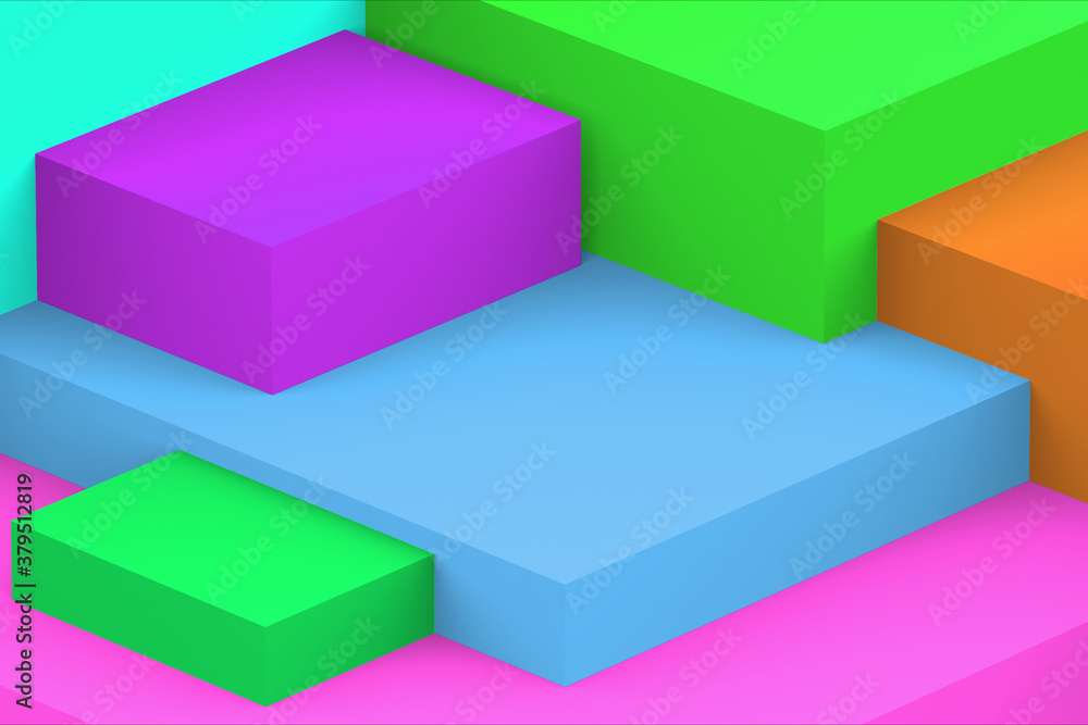 Abstract geometric cubic colorful background. isometric 3d render. Abstract geometric cubic colorful background. isometric 3d render.