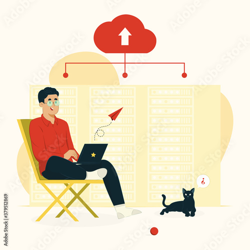 Cloud hosting concept illustration