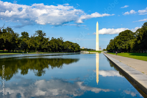 The reflecting pool near the Lincoln Memorial, Washington DC