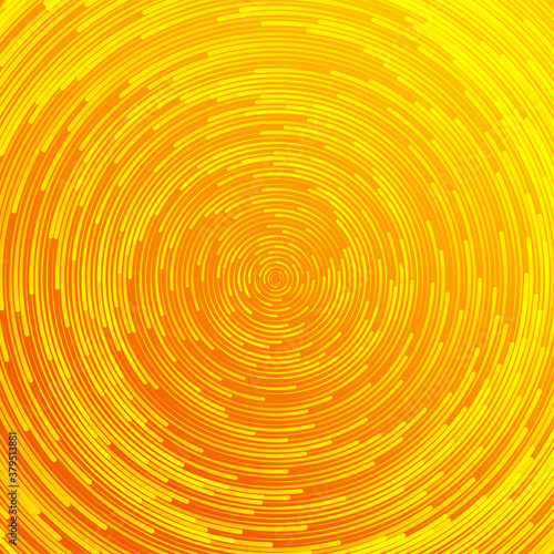 Abstract sun rays. Minimal yellow background. Vortex trail, tunnel or whirlpool