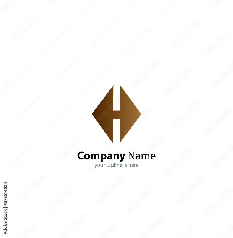 The simple elegant logo of letter H with white background The simple elegant logo of letter H with white background
