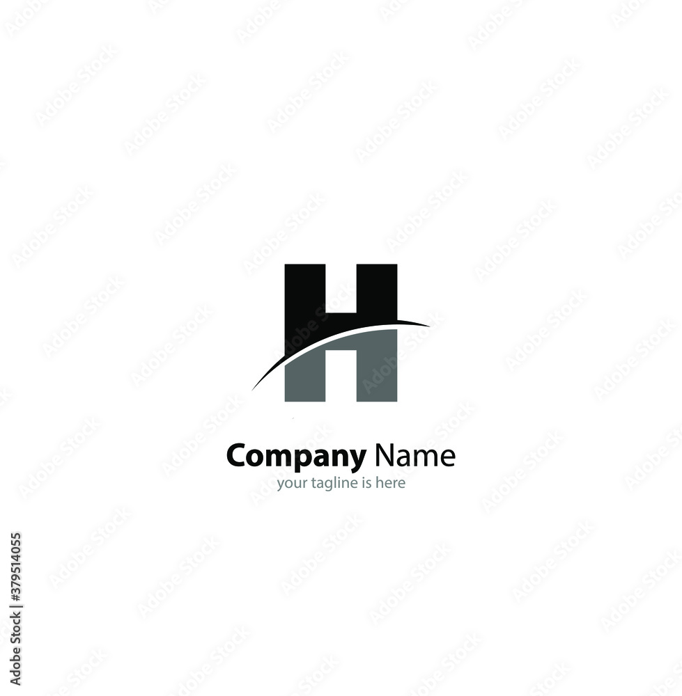 Obraz premium The simple elegant logo of letter H with white background