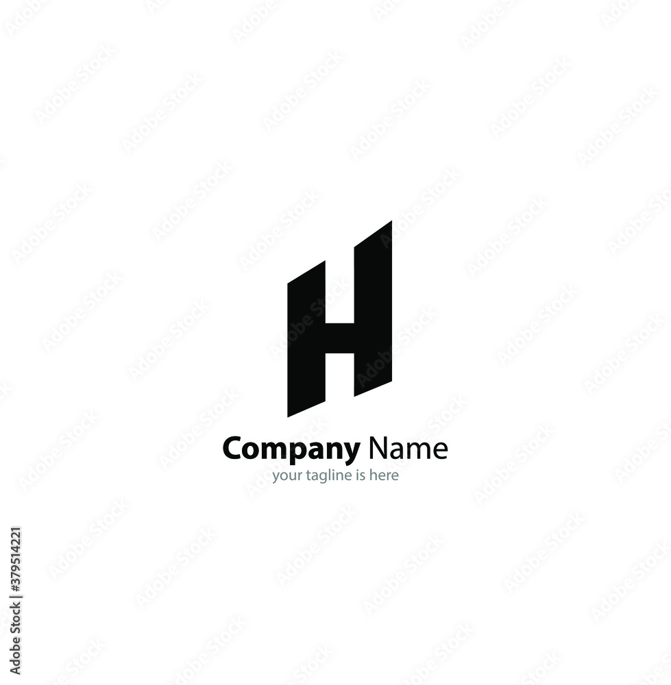 The simple elegant logo of letter H with white background The simple elegant logo of letter H with white background