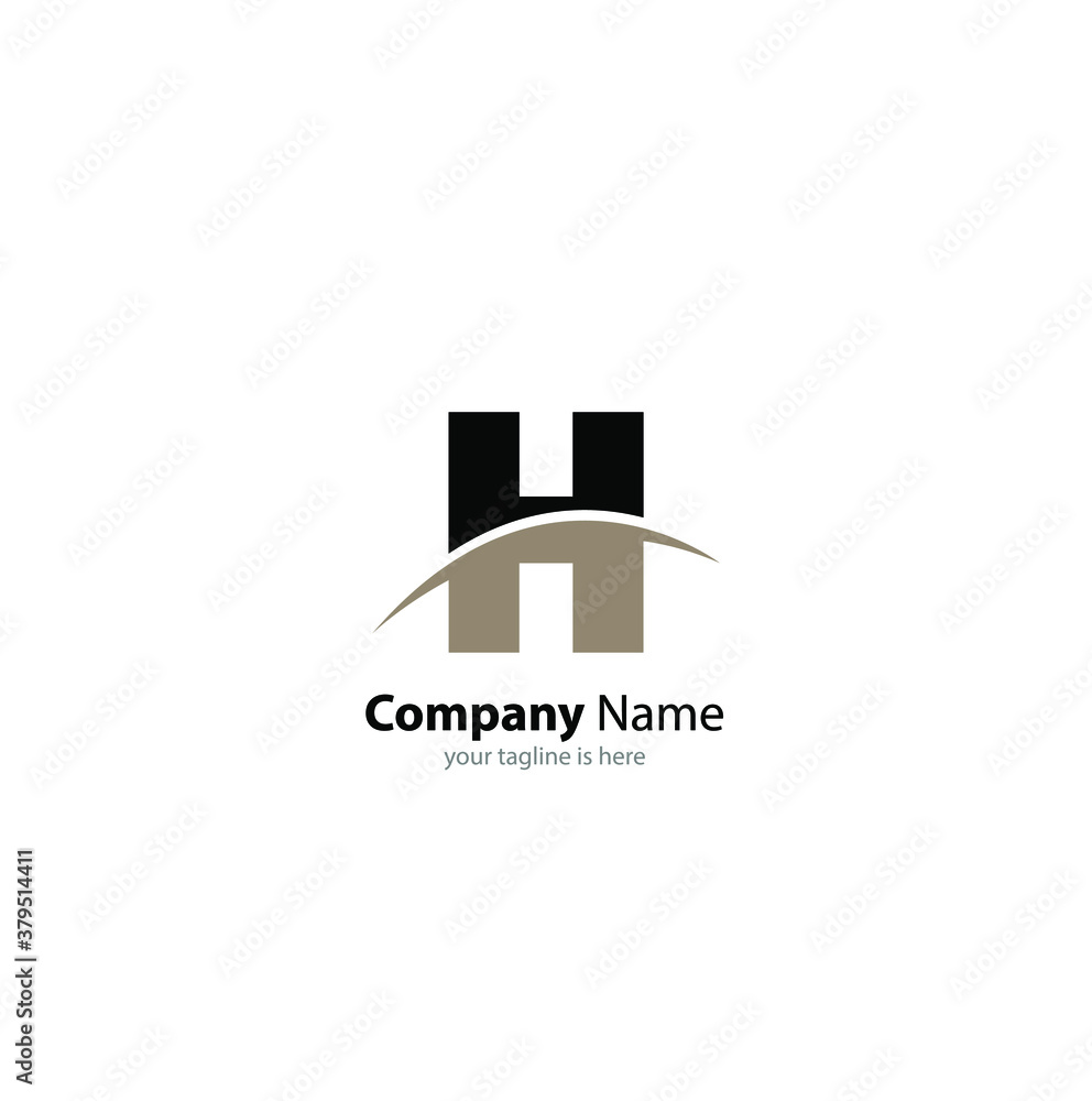 Obraz premium The simple elegant logo of letter H with white background