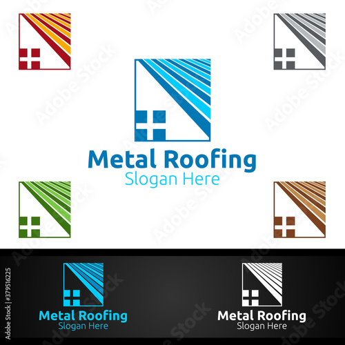 Metal Roofing Logo for Shingles Roof Real Estate or Handyman Architecture photo