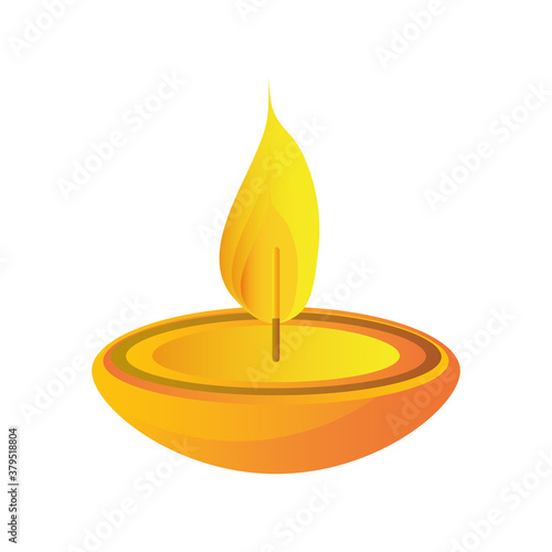 candle decorative element on white background