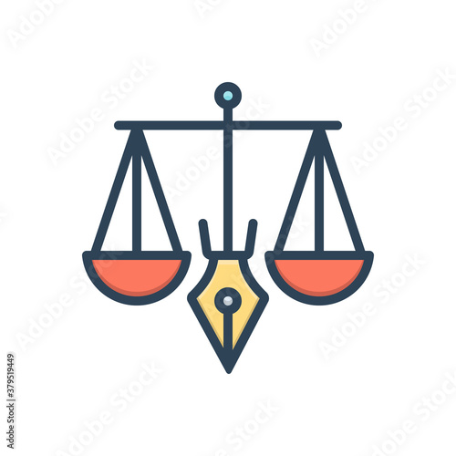 Color illustration icon for legitimacy
