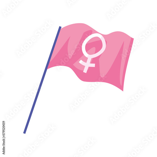 feminism flag with gender detailed style icon vector design