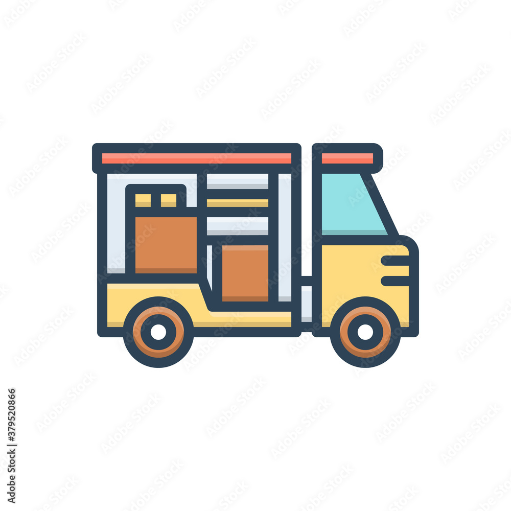 Color illustration icon for shipping
