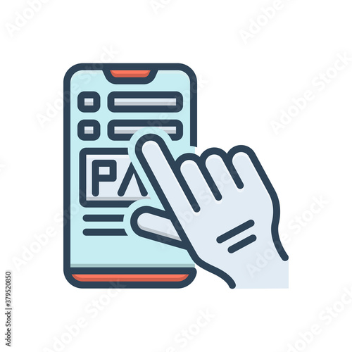 Color illustration icon for payment