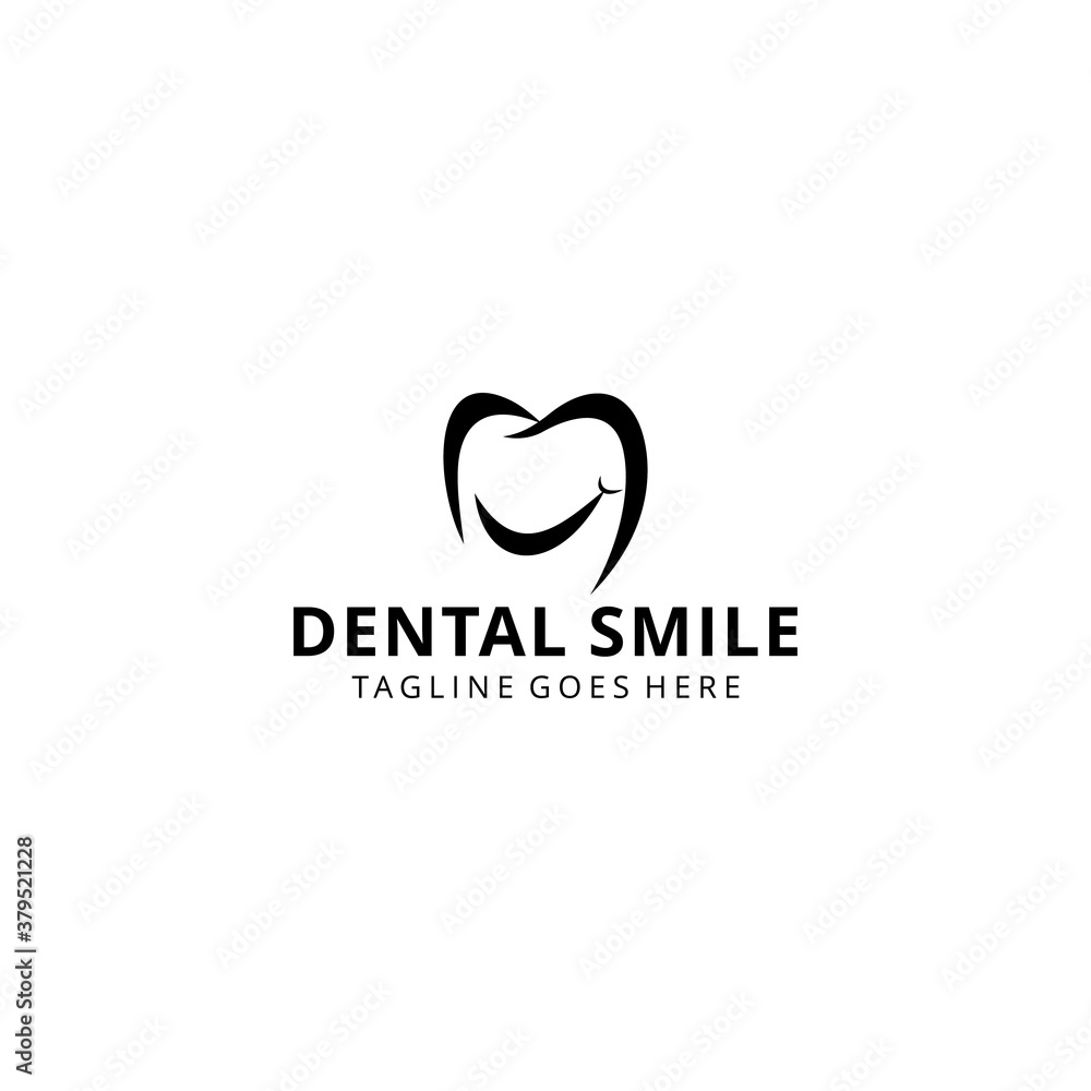 Illustration modern dental smile Health Logo design vector template Logotype