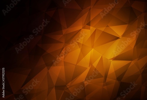 Dark Orange vector low poly background.