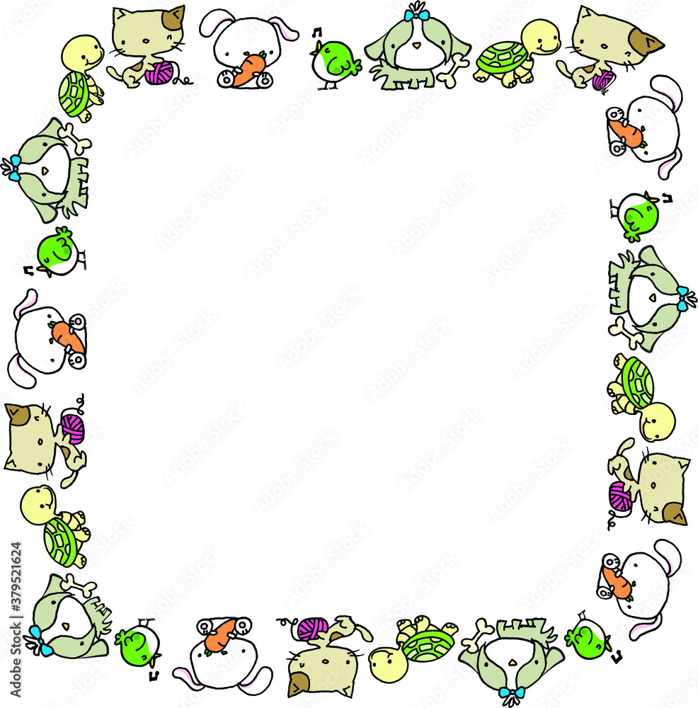 Fototapeta premium vector cartoon pets background