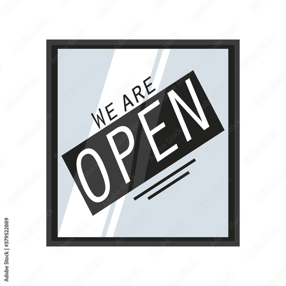 we are open in frame detailed style icon vector design we are open in frame detailed style icon vector design