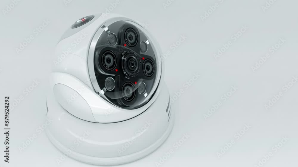 Futuristic security CCTV camera with Motion sensor. Scan the area for surveillance purposes. Futuristic security CCTV camera with Motion sensor. Scan the area for surveillance purposes.
