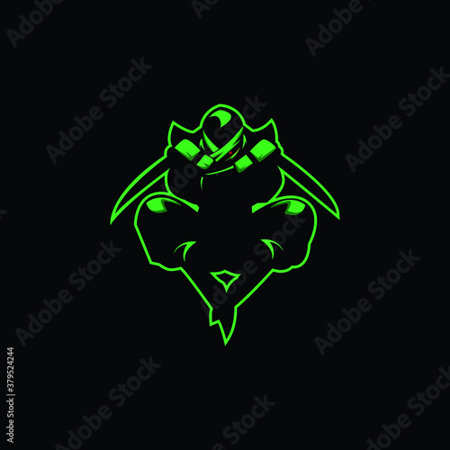 Assassin ninja with dual knives logo vector