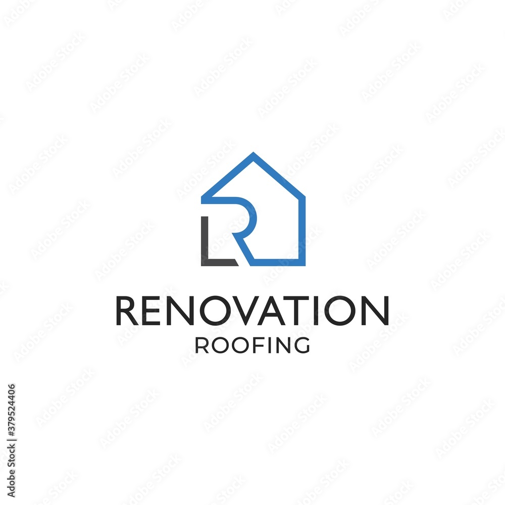 Modern and sophisticated roof renovation company logo Modern and sophisticated roof renovation company logo