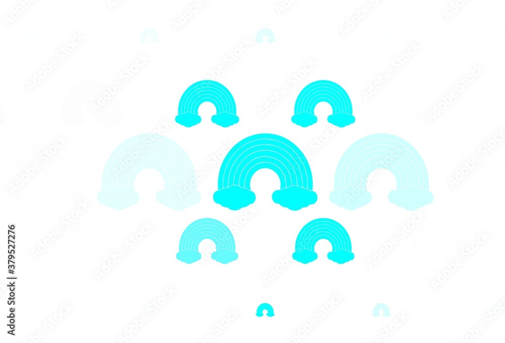 Light BLUE vector template with rainbow signs. Light BLUE vector template with rainbow signs.
