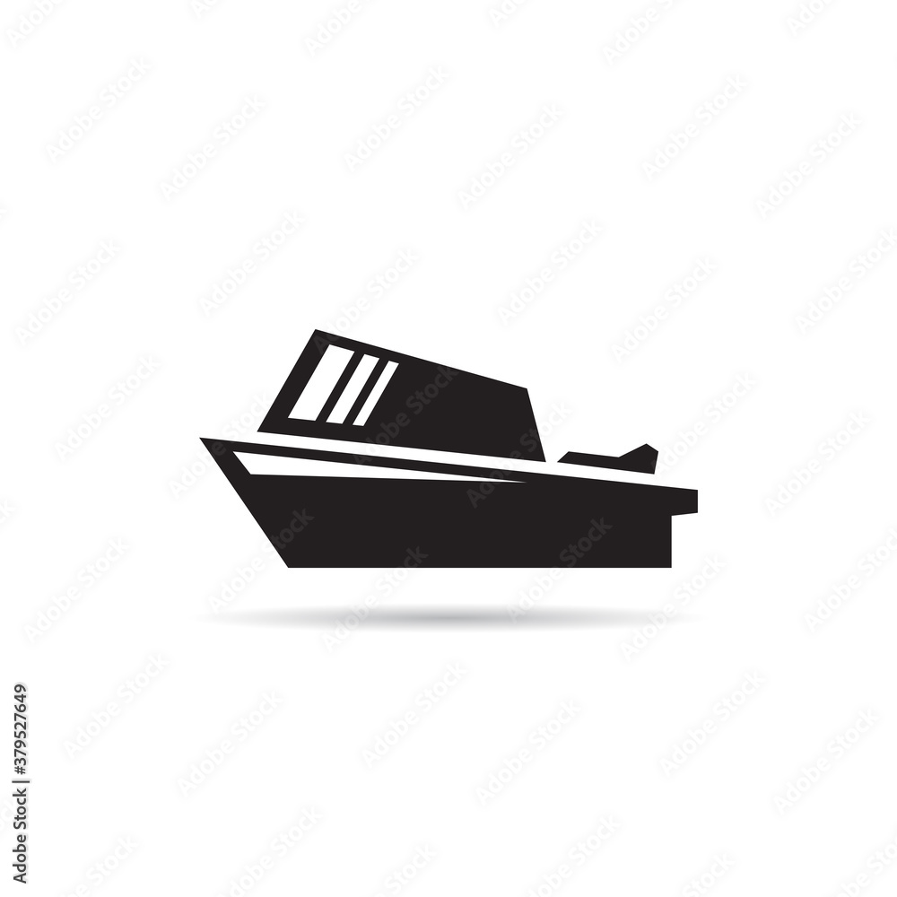 yacht and speed boat icon vector on white background