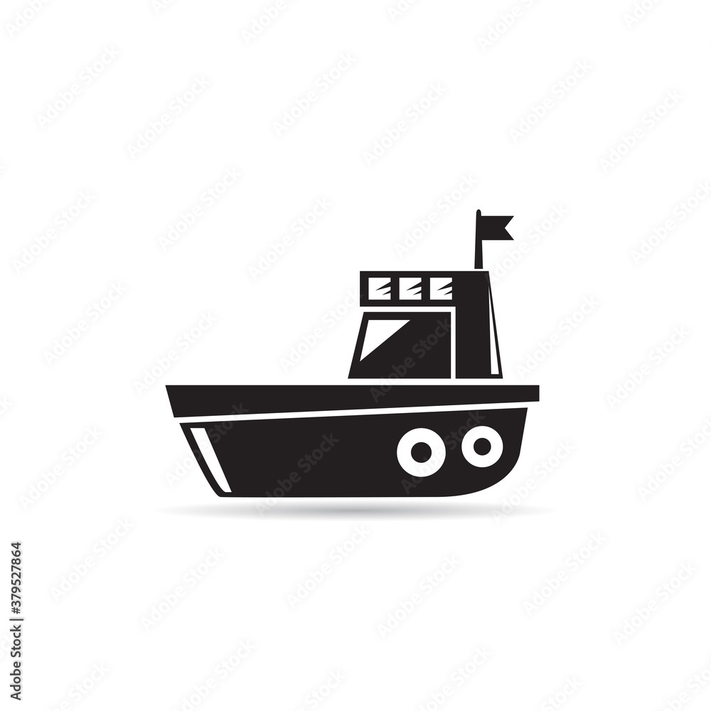 fishing boat icon vector on white background fishing boat icon vector on white background