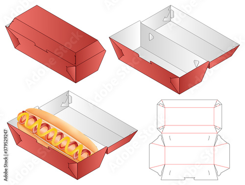 Box packaging die cut template design. 3d mock-up