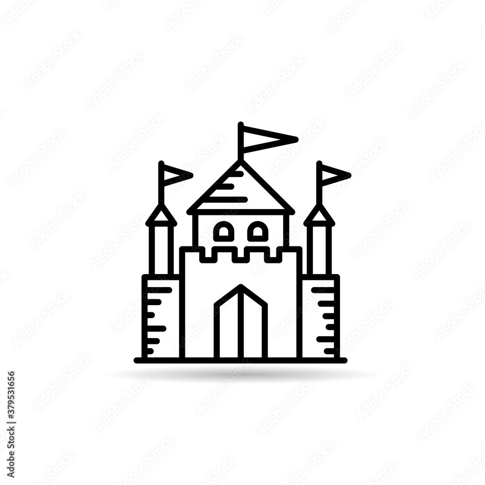 castle, palace icon vector illustration