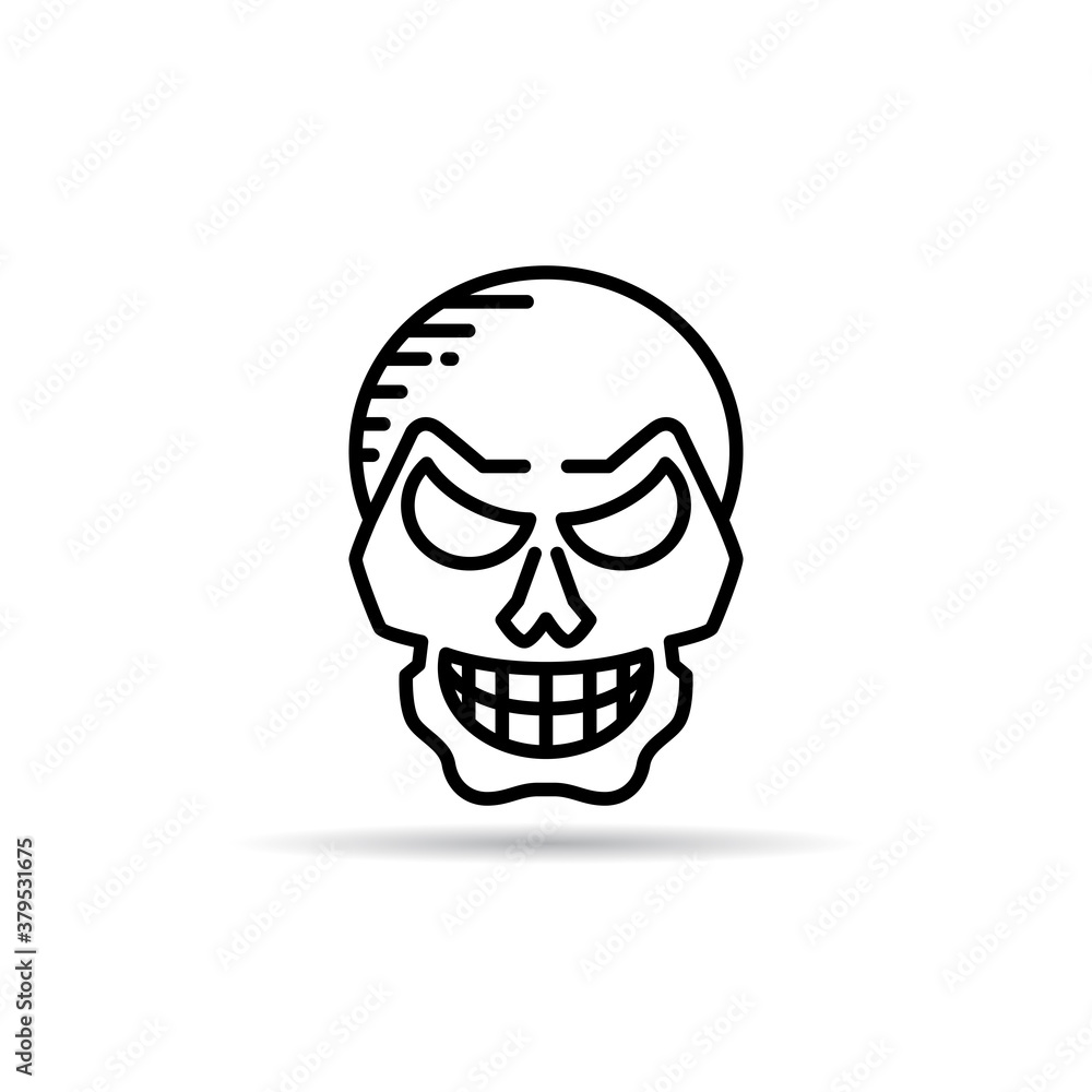 skull line icon vector illustration skull line icon vector illustration
