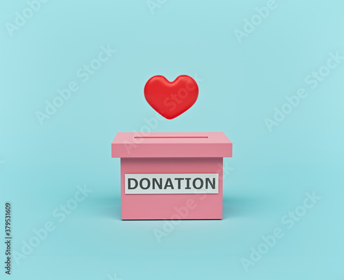 фотографія heart and Donation box isolated