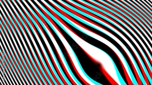 Anaglyph Red Blue Bars Morphing Lines Mask