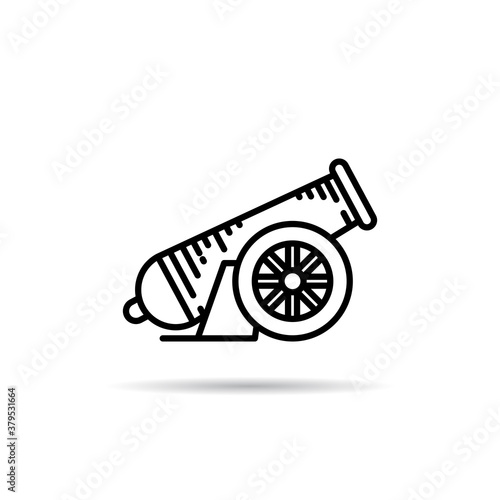 cannon icon on white background vector illustration